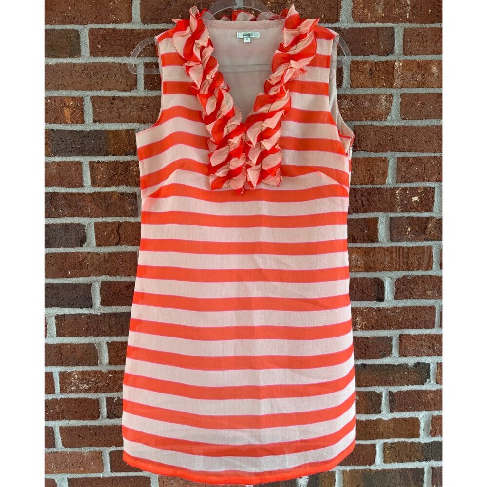 Jade by Melody Tam Stripe Ruffle Neck Dress